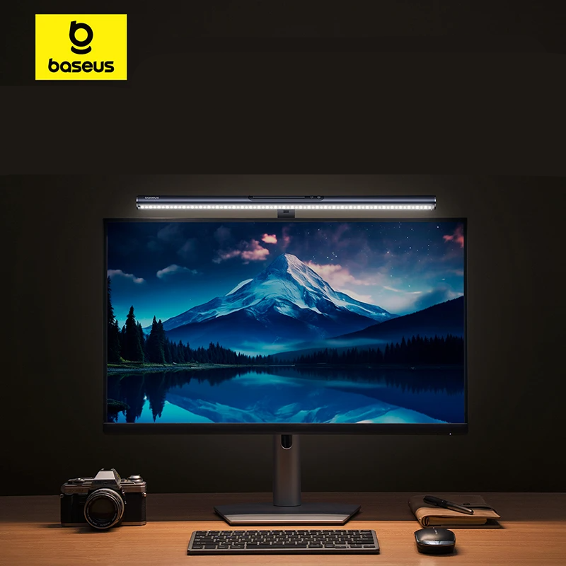 Luz LED para Monitor Baseus - magnética suspensa para tela de computador, mesa, laptop, mesa, Luz para Estudo, Laptop, USB. - BrasBest