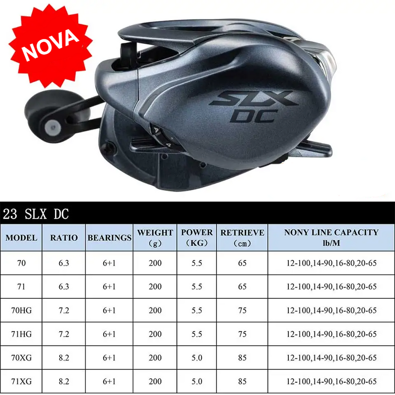 Carretilha Shimano SLX DC XG/HG 70-71 - Freio Digital
