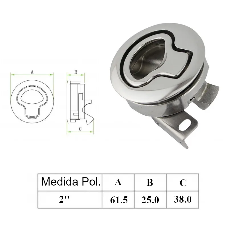 Fechadura de Aço Inoxidável com Trava e Chave para barco Bass Boat