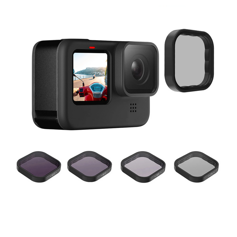 FILTROS GoPro Hero 9, 10, 11, 12 - TELESIN-CPL,  Alumínio Quadro Liga para GoPro Hero 9, 10, 11, 12 Preto Action Camera, ND CPL Lens, ND8, ND16, ND32
