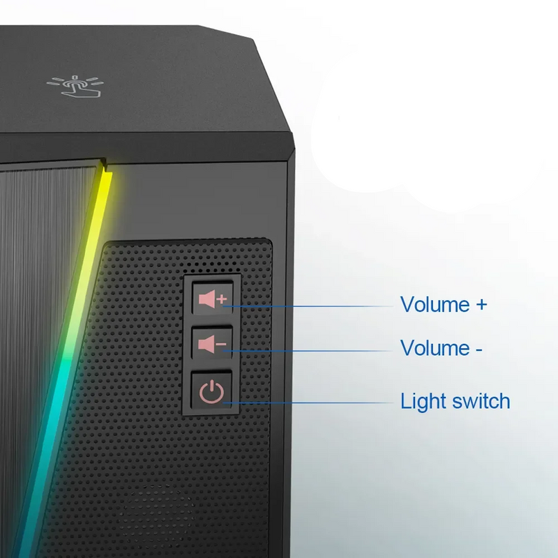 Caixa de Som REDRAGON GS520, Aux 3.5mm Stereo Surround Música RGB