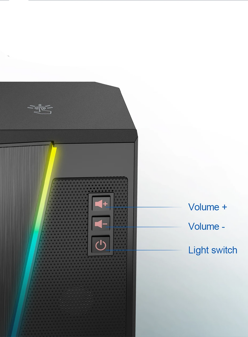 Caixa de Som REDRAGON GS520, Aux 3.5mm Stereo Surround Música RGB