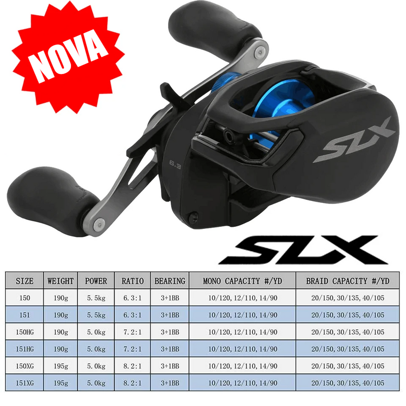 Carretilha Shimano SLX 2023 150/151 Novo SVS