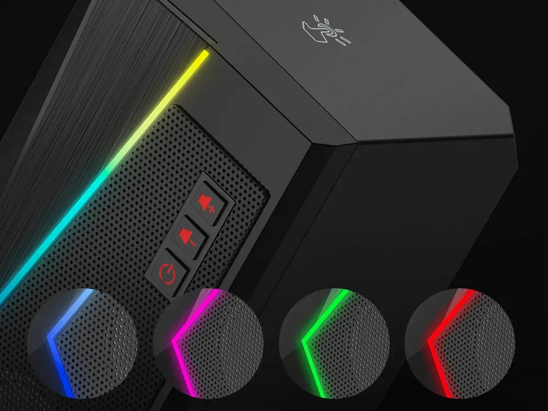 Caixa de Som REDRAGON GS520, Aux 3.5mm Stereo Surround Música RGB