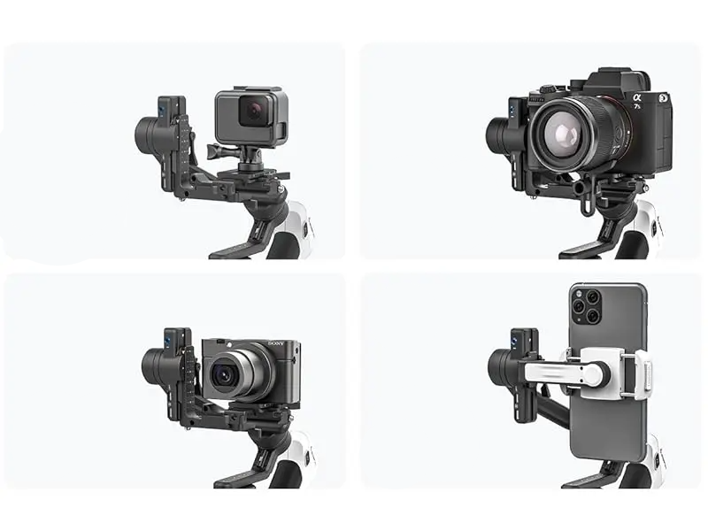 GIMBAL Estabilizador SCORP Mini 2: Estabilização de Três Eixos para Câmeras Profissionais, GoPro11, iPhone e Samsung - Movimentos Suaves e Precisos