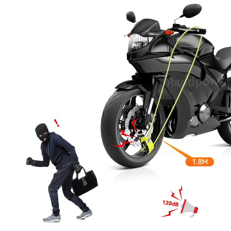 Alarme anti-roubo para Moto Bloqueio de Disco, Cadeado de Roda para Moto - BrasBest