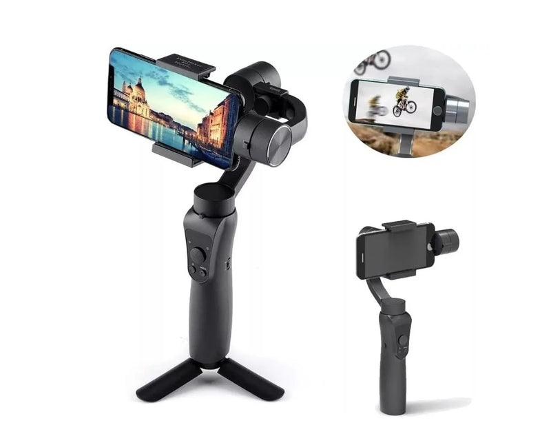 Gymbal Estabilizador/tripé de celular universal para vídeos com 3 eixos 360 graus e ajuste automático - BrasBest