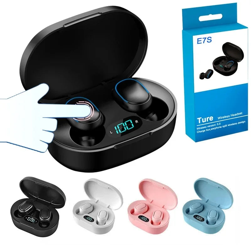 Fone Sem fio com indicador de Led de carga da bateria E6S E A6s Bluetooth 5.0 - BrasBest