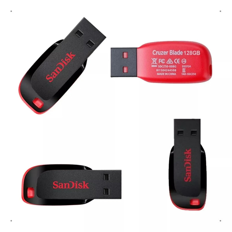 Pendrive SanDisk Original - Armazenamento Básico, Memory Stick, Disco U (128GB, 64GB, 32GB, 16GB)