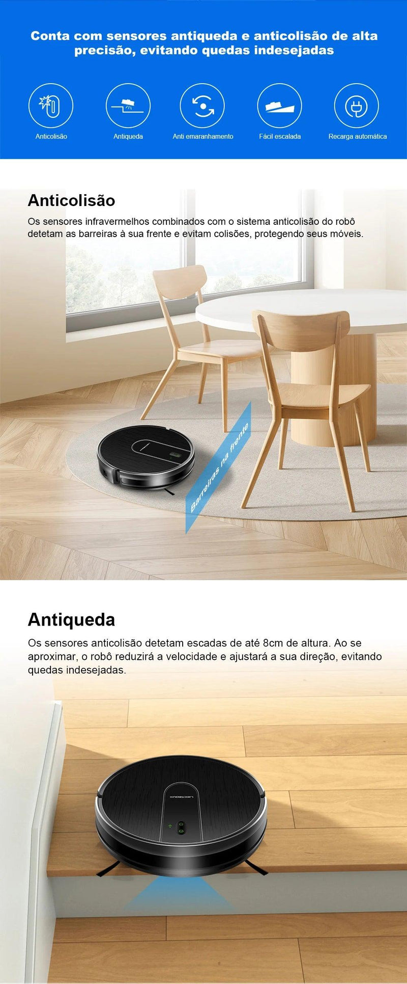 Robô Aspirador Liectroux L200 Aspira e Passa Pano Simultaneamente Preto - 100V - BrasBest