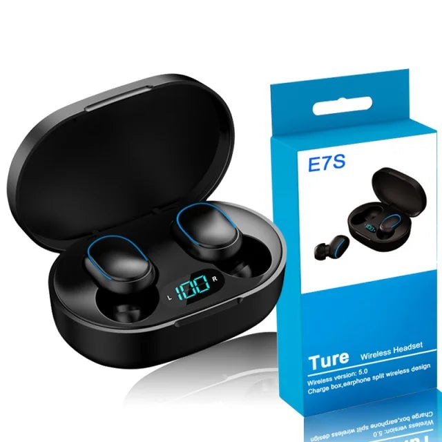 Fone Sem fio com indicador de Led de carga da bateria E6S E A6s Bluetooth 5.0 - BrasBest