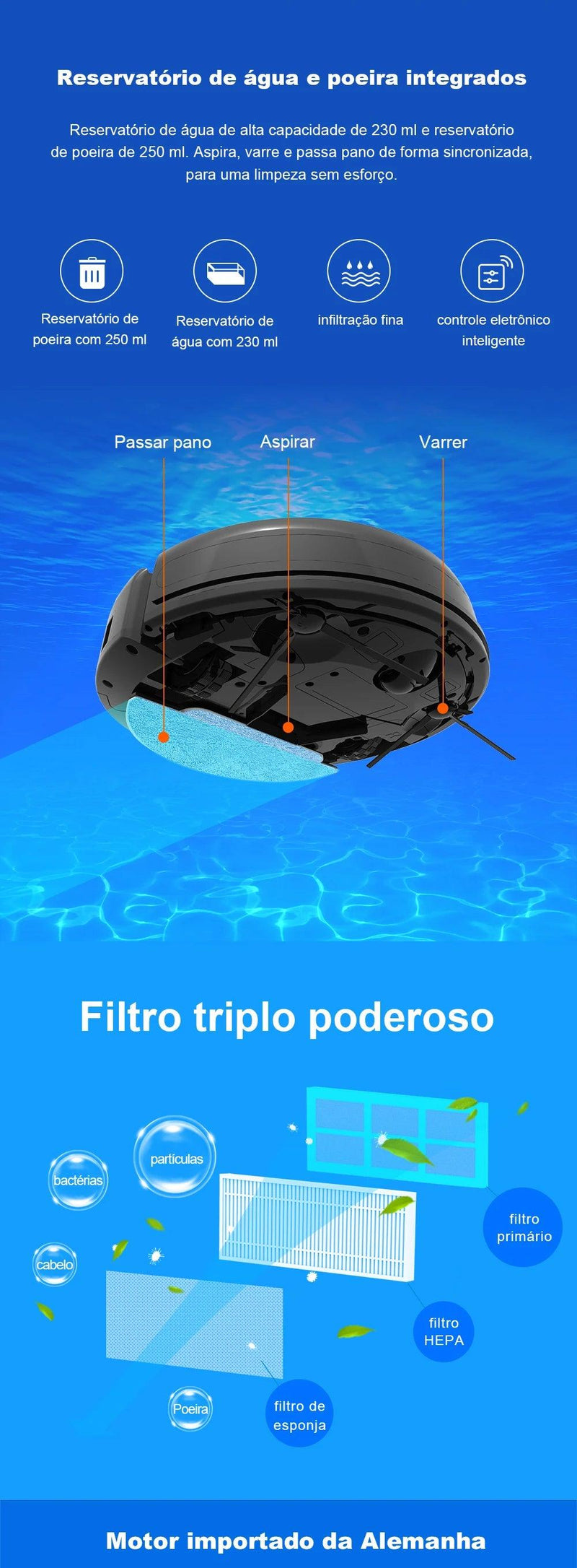 Robô Aspirador Liectroux L200 Aspira e Passa Pano Simultaneamente Preto - 100V - BrasBest