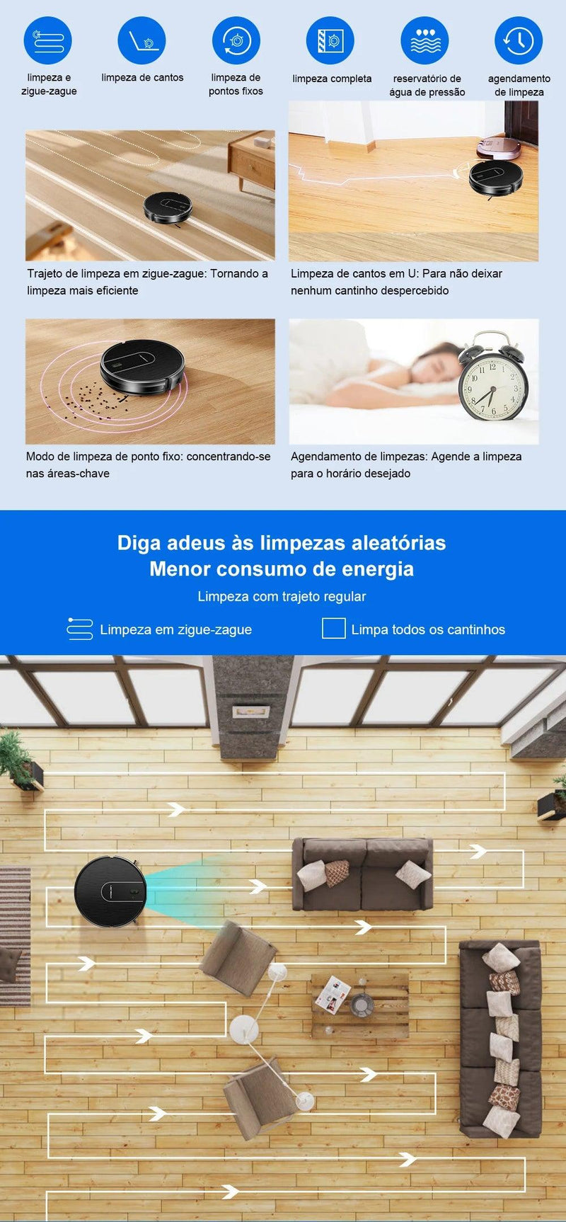 Robô Aspirador Liectroux L200 Aspira e Passa Pano Simultaneamente Preto - 100V - BrasBest