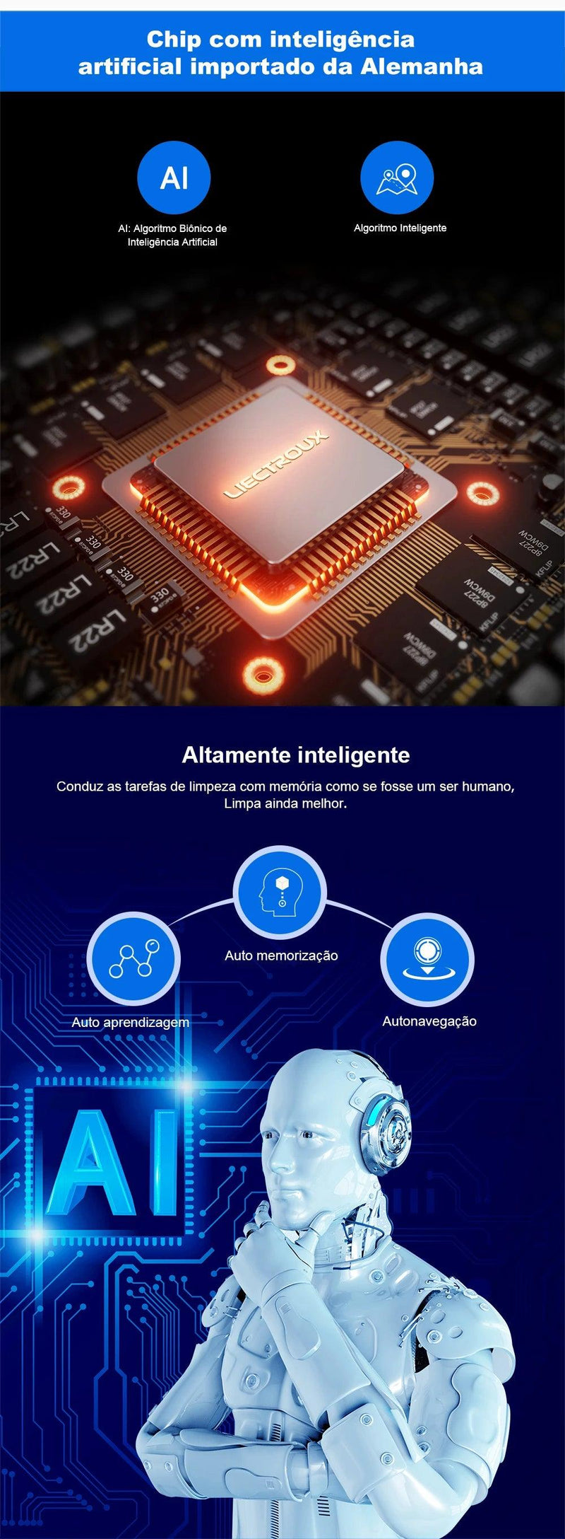 Robô Aspirador Liectroux L200 Aspira e Passa Pano Simultaneamente Preto - 100V - BrasBest