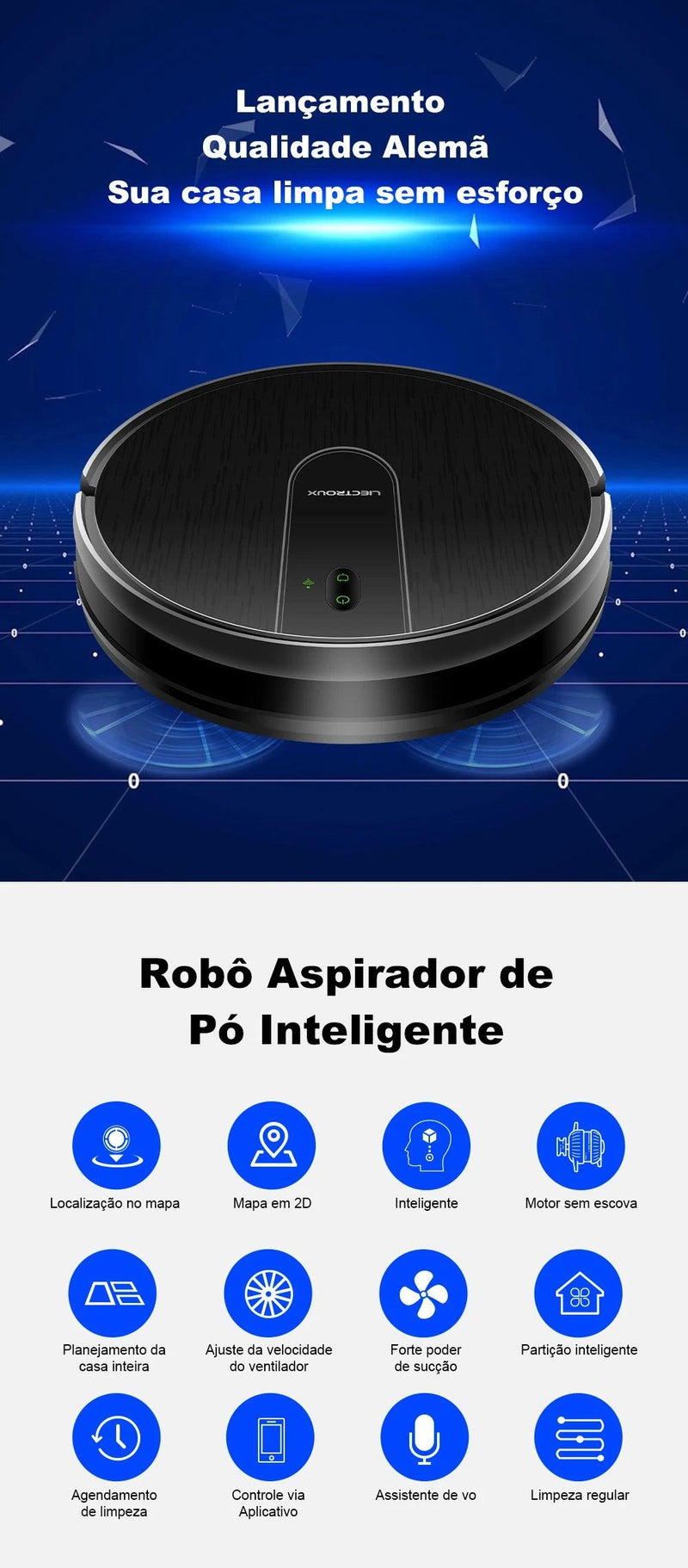 Robô Aspirador Liectroux L200 Aspira e Passa Pano Simultaneamente Preto - 100V - BrasBest