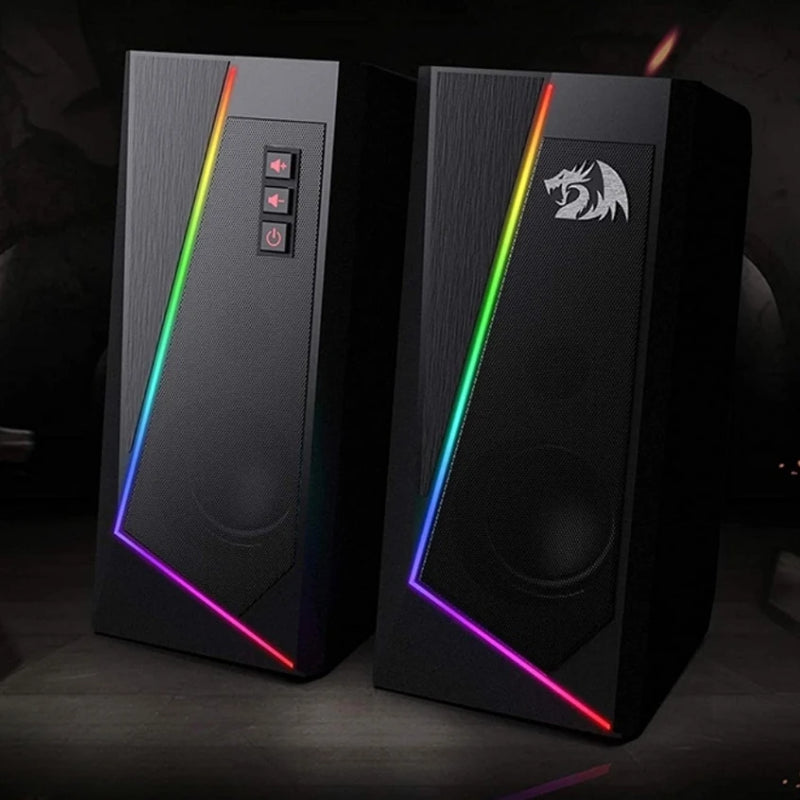 Caixa de Som REDRAGON GS520, Aux 3.5mm Stereo Surround Música RGB