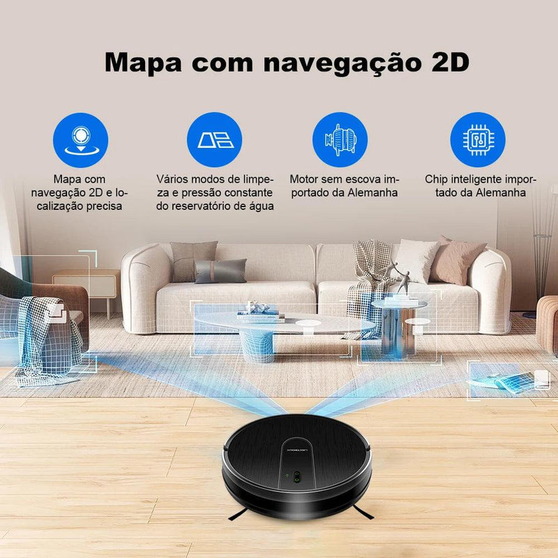 Robô Aspirador Liectroux L200 Aspira e Passa Pano Simultaneamente Preto - 100V - BrasBest