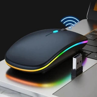Mouse Wireless Sem Fio Recarregável LED RGB 2.4 Ghz