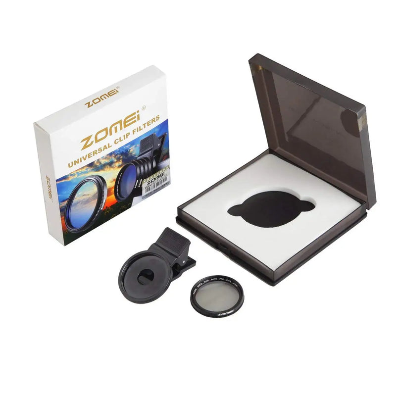 Filtro Polarizador Circular ZOMEI-CPL ND Profissional para Telefone Móvel Inteligente, Lente da Câmera do Telefone Celular com Clip, 37mm, ND2-ND400 - BrasBest