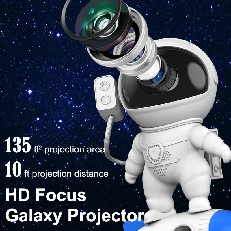 Foguete Astronauta Projetor de Galáxia, Lâmpada de Luz Noturna, 13 Peças de Filme, Projetor Sky, Rotação 360 °, Planetário para Crianças - BrasBest