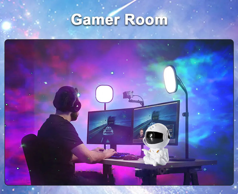 Astronauta Projetor de Galaxia, Night Light, Starry Sky Star, USB, LED, Decoração de aniversário da criança, Controle remoto, presente - BrasBest