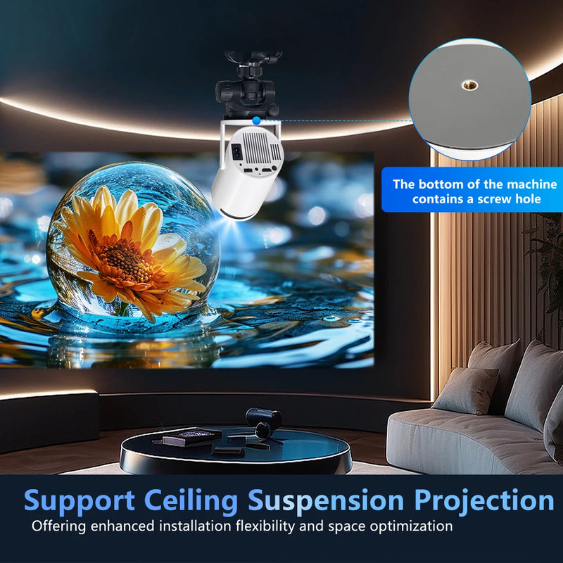 Projetor portátil para cinema ao ar livre, novo projetor, 4K, Android - BrasBest