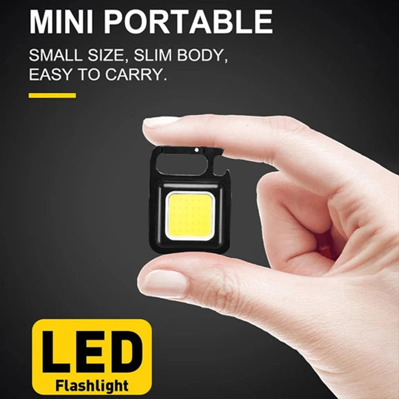 Lanterna portátil USB Luz forte, recarregável LED Chaveiro, Pocket Clip, lanterna, trabalho ao ar livre, caminhadas, pesca, Camping - BrasBest