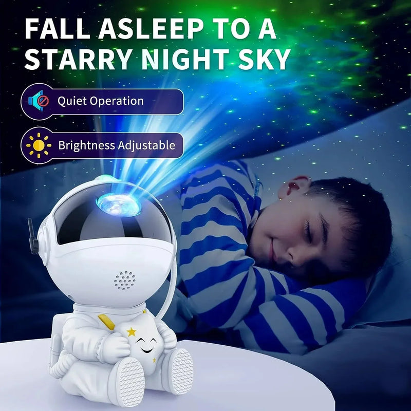 Lâmpada de astronauta com luz noturna de céu estrelado, projetor Galaxy Star