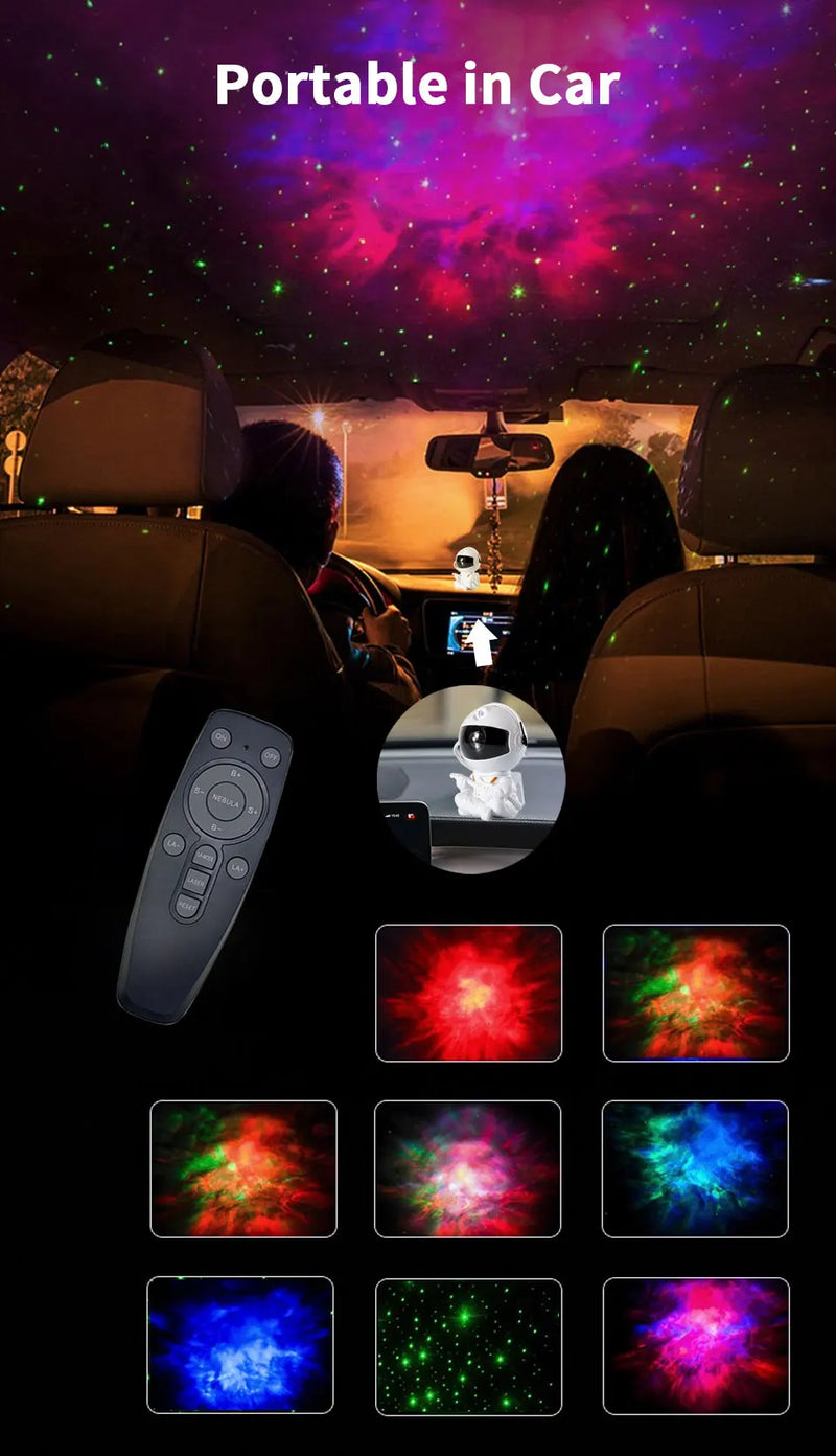 Astronauta Projetor de Galaxia, Night Light, Starry Sky Star, USB, LED, Decoração de aniversário da criança, Controle remoto, presente - BrasBest