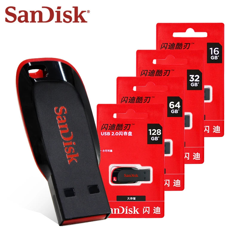 Pendrive SanDisk Original - Armazenamento Básico, Memory Stick, Disco U (128GB, 64GB, 32GB, 16GB)