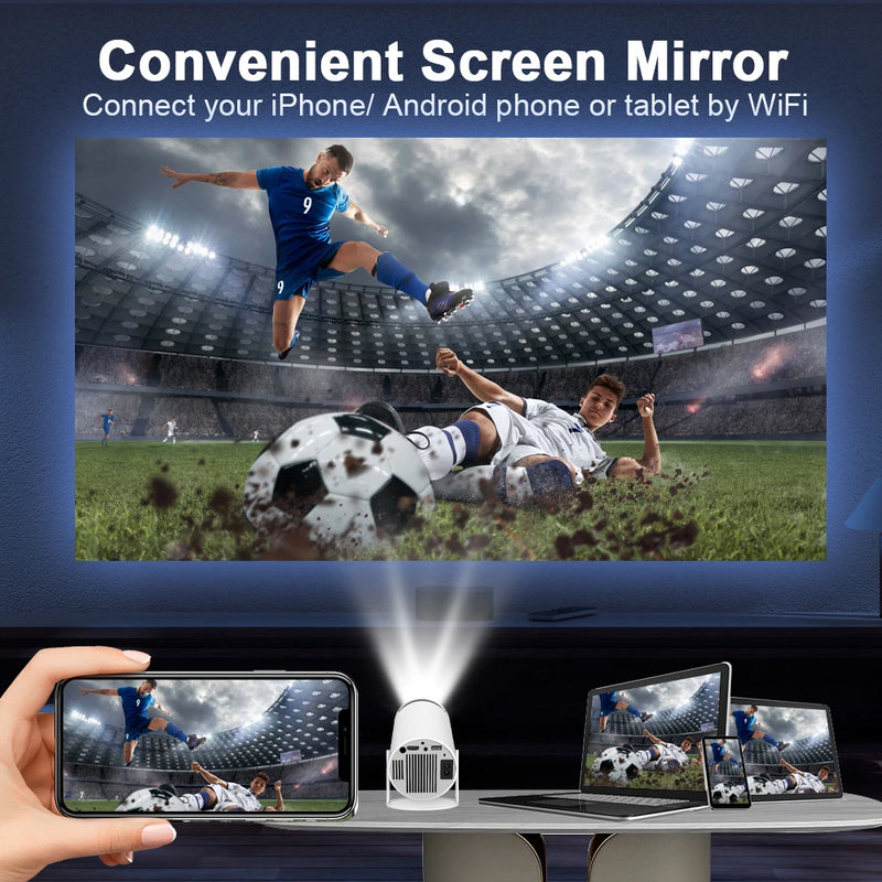 Projetor portátil para cinema ao ar livre, novo projetor, 4K, Android - BrasBest