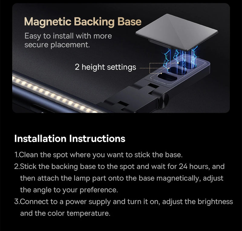 Luz LED para Monitor Baseus - magnética suspensa para tela de computador, mesa, laptop, mesa, Luz para Estudo, Laptop, USB. - BrasBest
