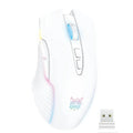 Mouse Gamer Sem Fio Onikuma - 6400 DPI, linhas de LED RGB, Óptico USB, 7 Botões, Cor Rosa, para PC e Laptop