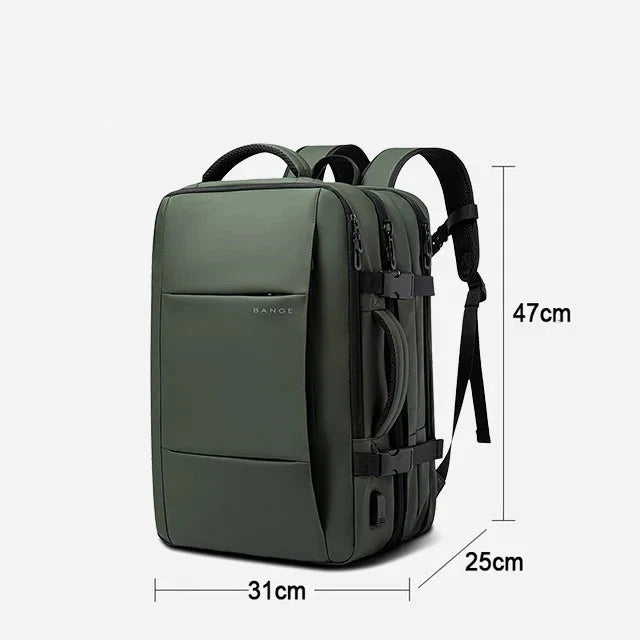Mochila de Viagem com carregador USB Expansível para Homens, Mala para Viajem Grande Capacidade, Impermeável, Para Laptop até 17.3 Polegadas - BrasBest