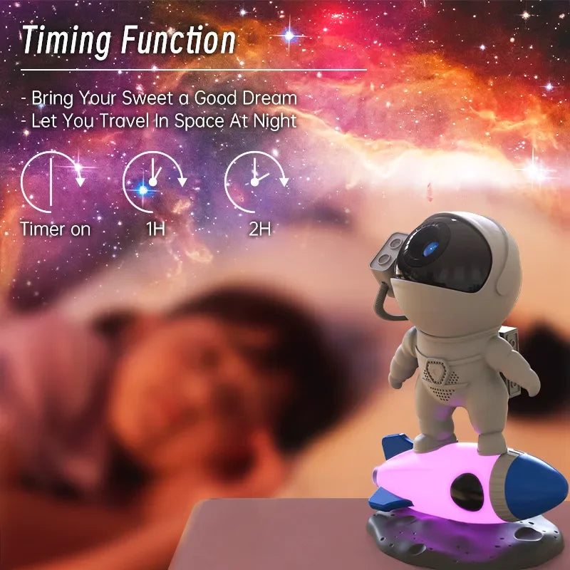 Foguete Astronauta Projetor de Galáxia, Lâmpada de Luz Noturna, 13 Peças de Filme, Projetor Sky, Rotação 360 °, Planetário para Crianças - BrasBest