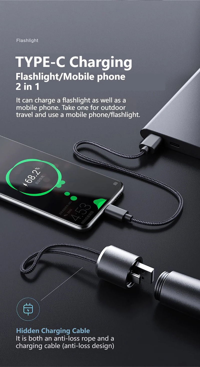 Lanterna LED Philips Com USB Bateria Recarregável 4 Modos de Iluminação - BrasBest
