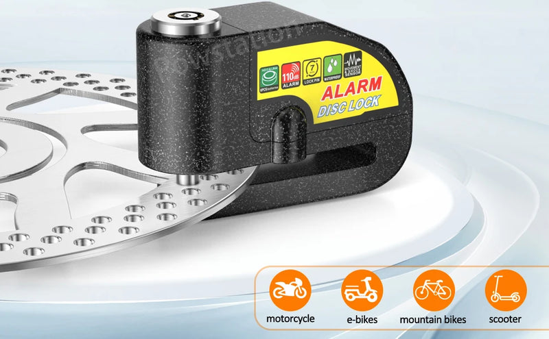 Alarme anti-roubo para Moto Bloqueio de Disco, Cadeado de Roda para Moto - BrasBest