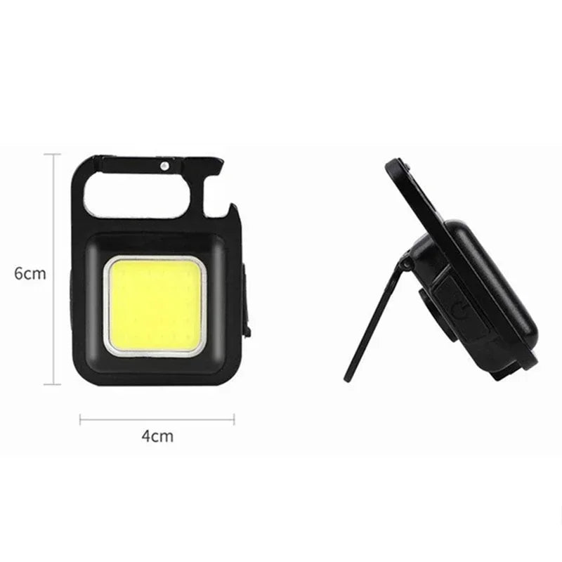 Lanterna portátil USB Luz forte, recarregável LED Chaveiro, Pocket Clip, lanterna, trabalho ao ar livre, caminhadas, pesca, Camping - BrasBest