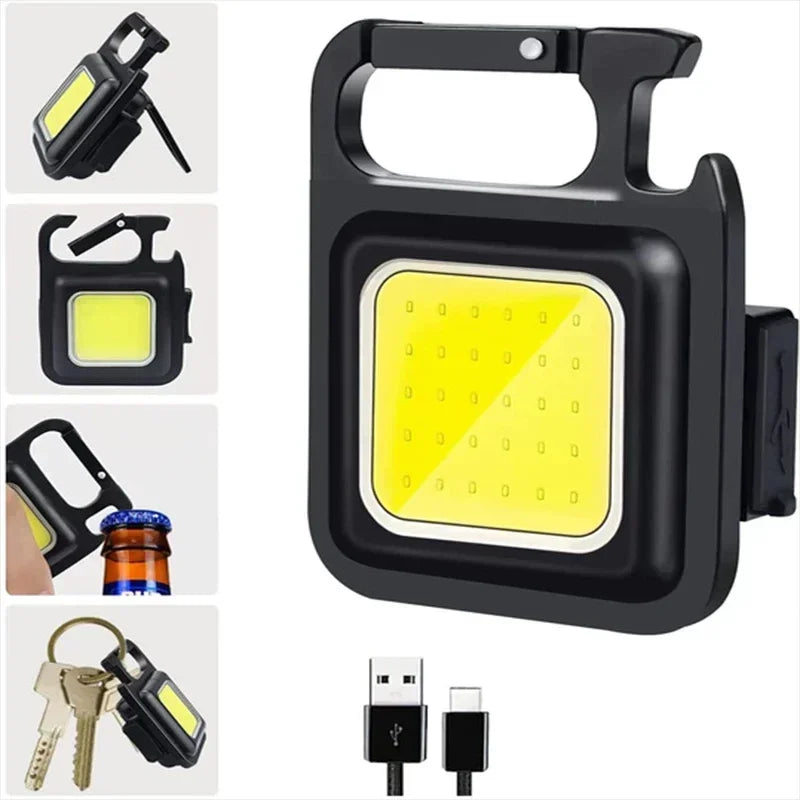 Lanterna portátil USB Luz forte, recarregável LED Chaveiro, Pocket Clip, lanterna, trabalho ao ar livre, caminhadas, pesca, Camping - BrasBest