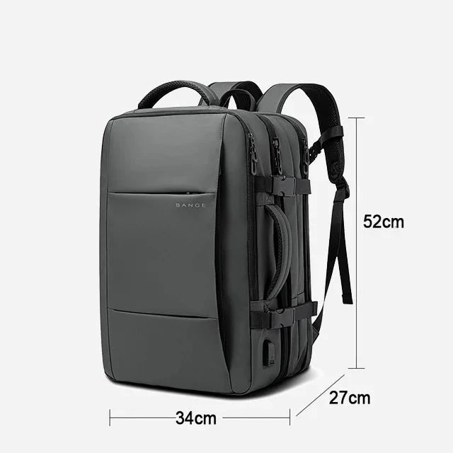 Mochila de Viagem com carregador USB Expansível para Homens, Mala para Viajem Grande Capacidade, Impermeável, Para Laptop até 17.3 Polegadas - BrasBest