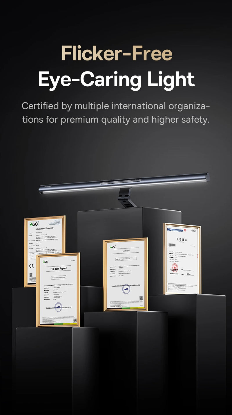 Luz LED para Monitor Baseus - magnética suspensa para tela de computador, mesa, laptop, mesa, Luz para Estudo, Laptop, USB. - BrasBest