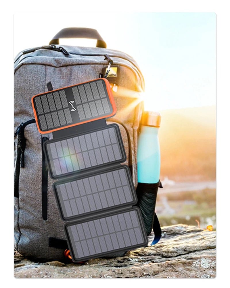 Carregado Solar, Banco De Energia Solar, Carregador Sem Fio, 20W, 43800mAh, PoweBank para iPhone Samsung, Xiaomi