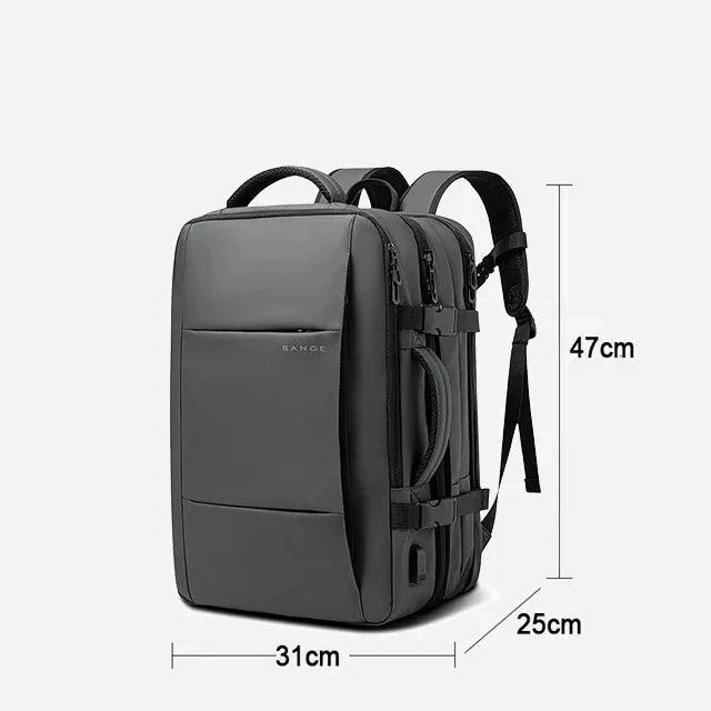 Mochila de Viagem com carregador USB Expansível para Homens, Mala para Viajem Grande Capacidade, Impermeável, Para Laptop até 17.3 Polegadas - BrasBest