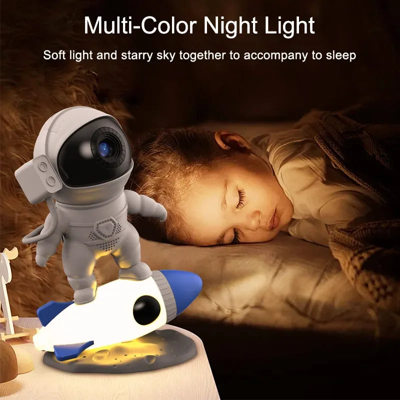 Foguete Astronauta Projetor de Galáxia, Lâmpada de Luz Noturna, 13 Peças de Filme, Projetor Sky, Rotação 360 °, Planetário para Crianças - BrasBest