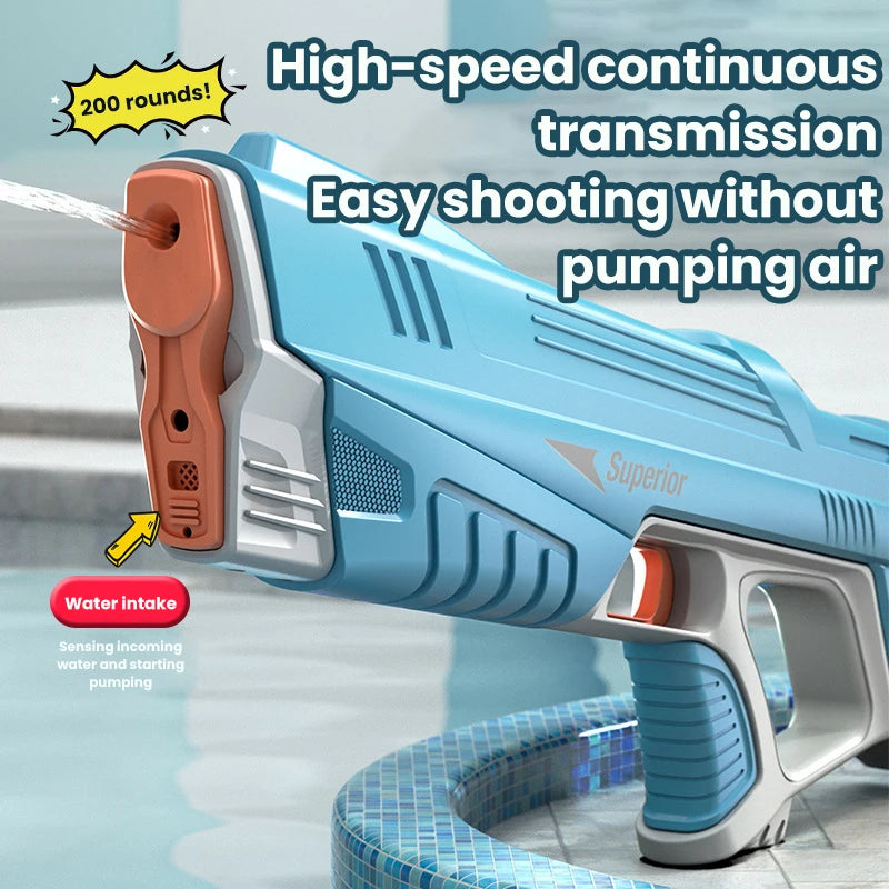 Pistola De Água Elétrica Totalmente Automática, Brinquedo De Tiro, Absorção De Água, Praia, Ao Ar Livre, Brinquedos De Luta para Crianças e Adultos - BrasBest
