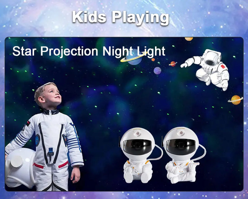 Astronauta Projetor de Galaxia, Night Light, Starry Sky Star, USB, LED, Decoração de aniversário da criança, Controle remoto, presente - BrasBest