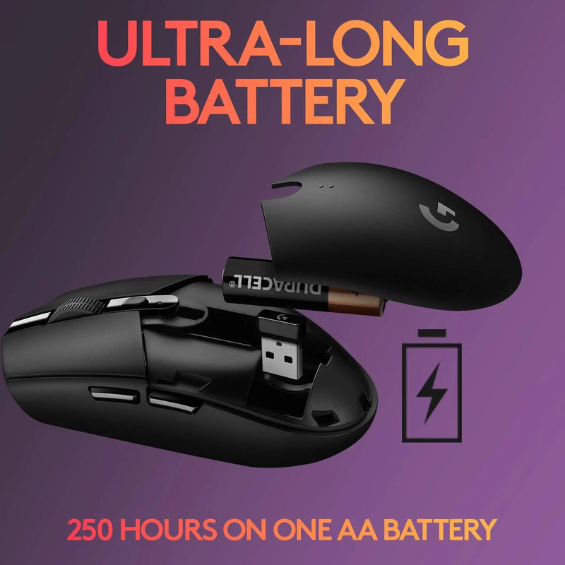 Mouse Logitech sem fio, jogo de esportes, leve e portátil, PC Gamer