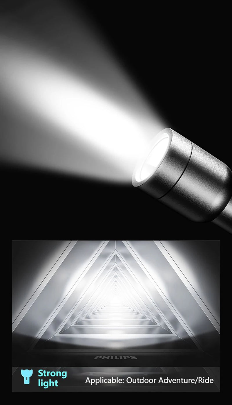 Lanterna LED Philips Com USB Bateria Recarregável 4 Modos de Iluminação - BrasBest
