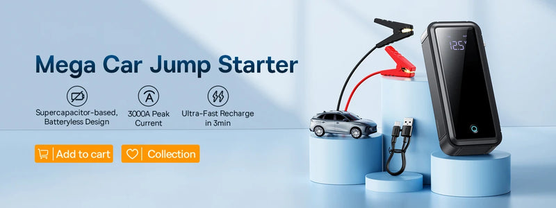 Mini Compressor a Ar Baseus, bomba de ar sem fio para carro, compressor de ar portátil para carros, compressor de ar portátil para carros, motocicletas, bicicleta, insuflador de pneus com display digital LCD. - BrasBest