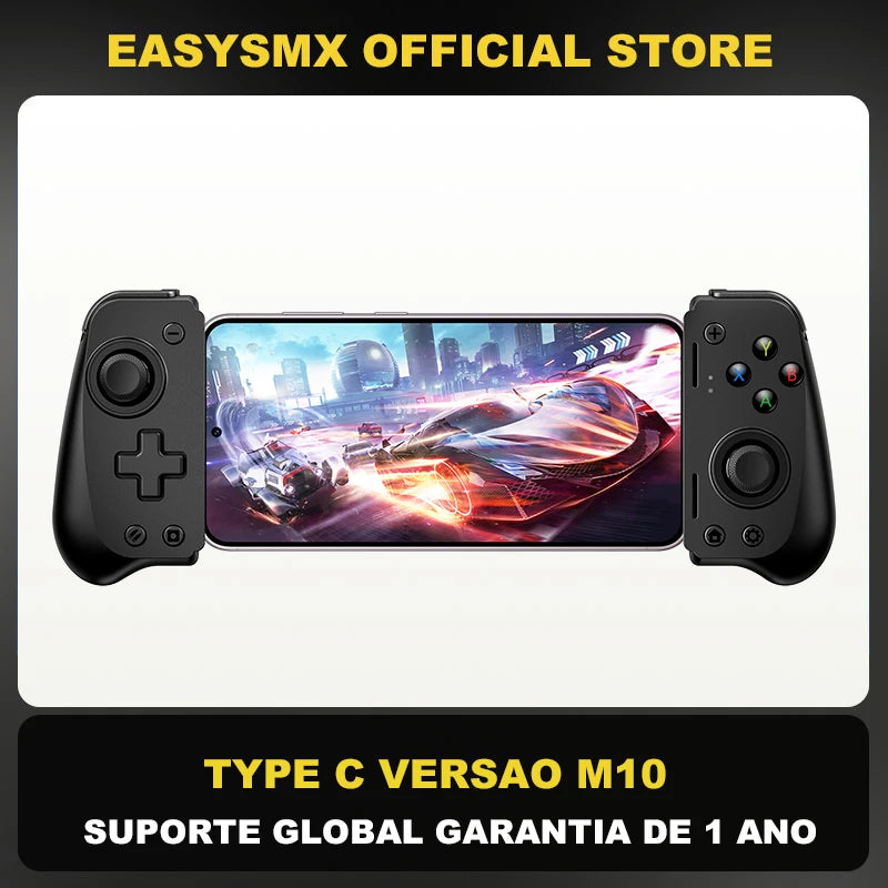 Controle para Celular, Backbone, Gamepad Móvel, Joystick, para iPhone 15 ou Android, Xbox Game, Stem Móvel, Joystick M10, EasySMX , Conector tipo C - BrasBest